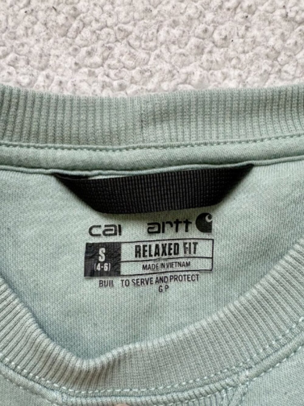 Carhartt Women's Small Crew Neck Pullover Sweatshirt - Sage. Relaxed Fit - Picture 5 of 6